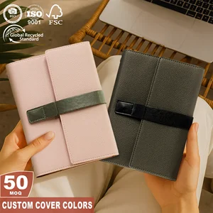 Exclusive Ring Binder A5 Pu Leather Loose Leaf Organizer Diary Custom logo Planner 6 Rings Journal Notebook with Zipper Pocket