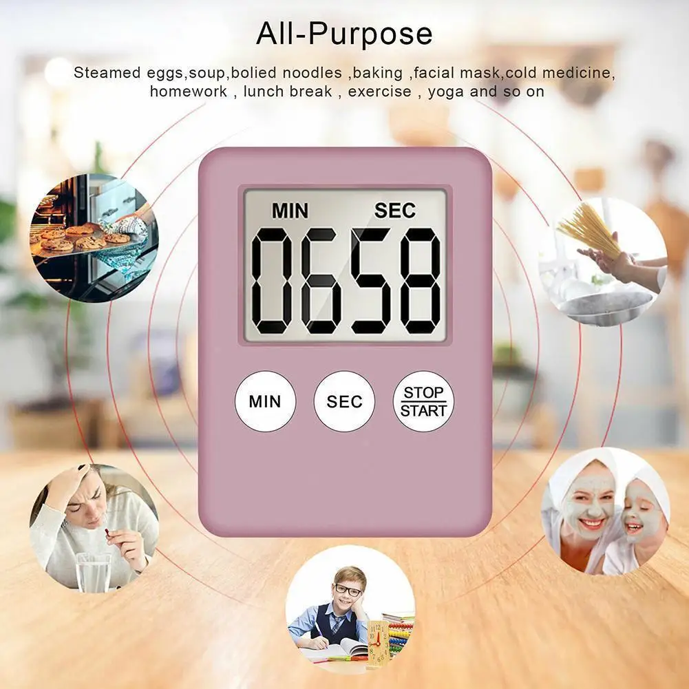 Smart Magnetic Square LCD Reminder Digital Alarm Clock Beauty SPA Mask BasketBall Race Kitchen Cooking Timer