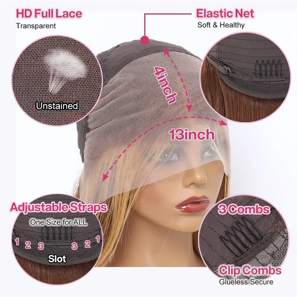Parrucca frontale in pizzo color cioccolato con capelli umani, parrucche colorate per donne, saldi e saldi_voghion.com