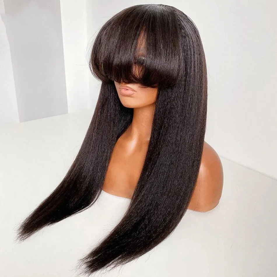 yaki lace front wig with bangs