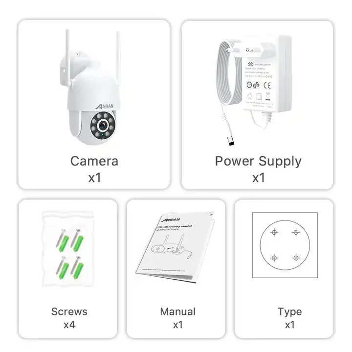 ANRAN 4X Zoom 3MP Auto Tracking Infrared Color Night Vision Video  Wifi Ip Outdoor Ptz Security Camera