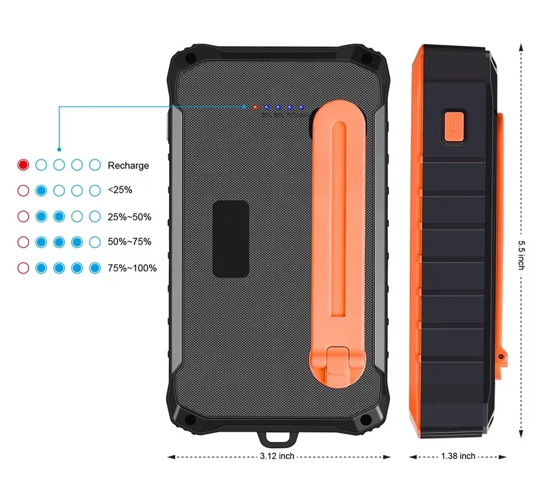 Handshake Solar Power Bank Charger New Hand Shake Dynamo Usb Charger Solar Cell Phone Power Bank