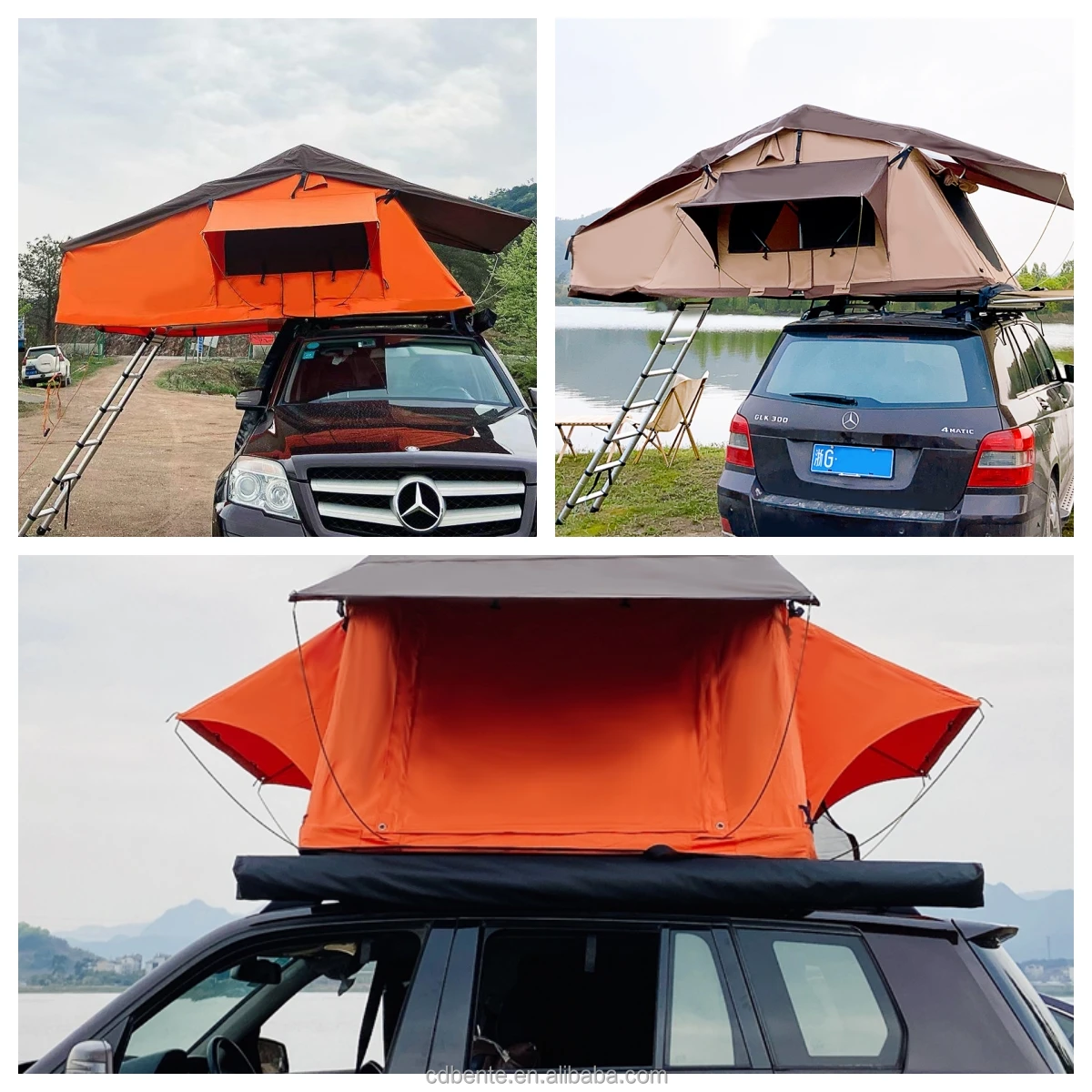 3-5 Person Waterproof >3000 mm Rooftop Tent with 420D Oxford Fabric for Camping Car