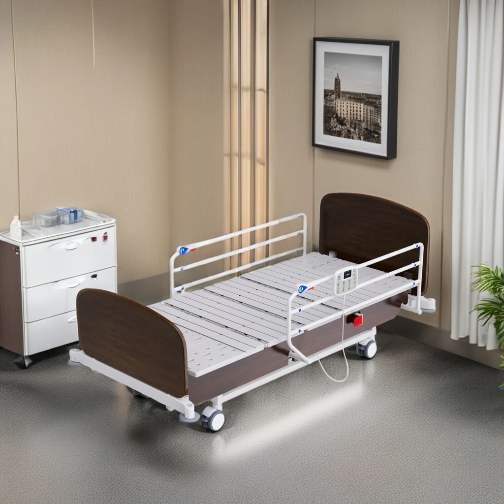 Anti-Decubitus electric Hospital Bed with 3 Crank ISO Certified for Nursing Patients Made of ABS Metal Wood manufacture