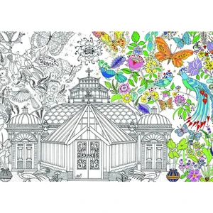 Giant 100 X 70cm Garden Glass House Coloring Poster for Kids and Adults Velvet Paint on Cardboard Material