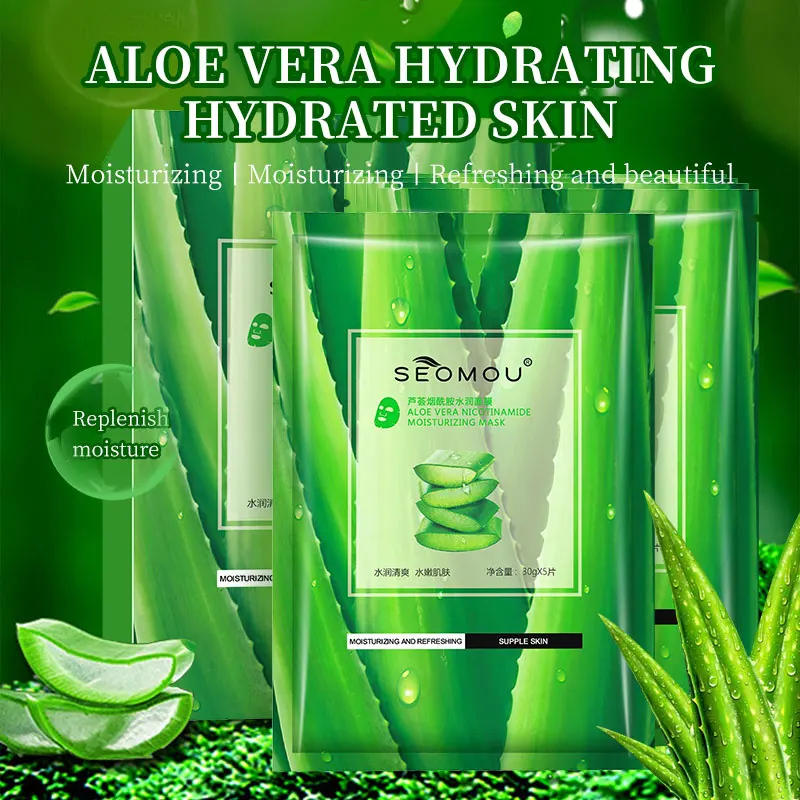 SEOMOU Aloe Vera Gesichtsmaske - Feuchtigkeit & Anti-Aging fr alle  Hauttypen