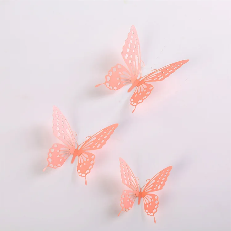 paper 12 pieces hollow wall butterfly