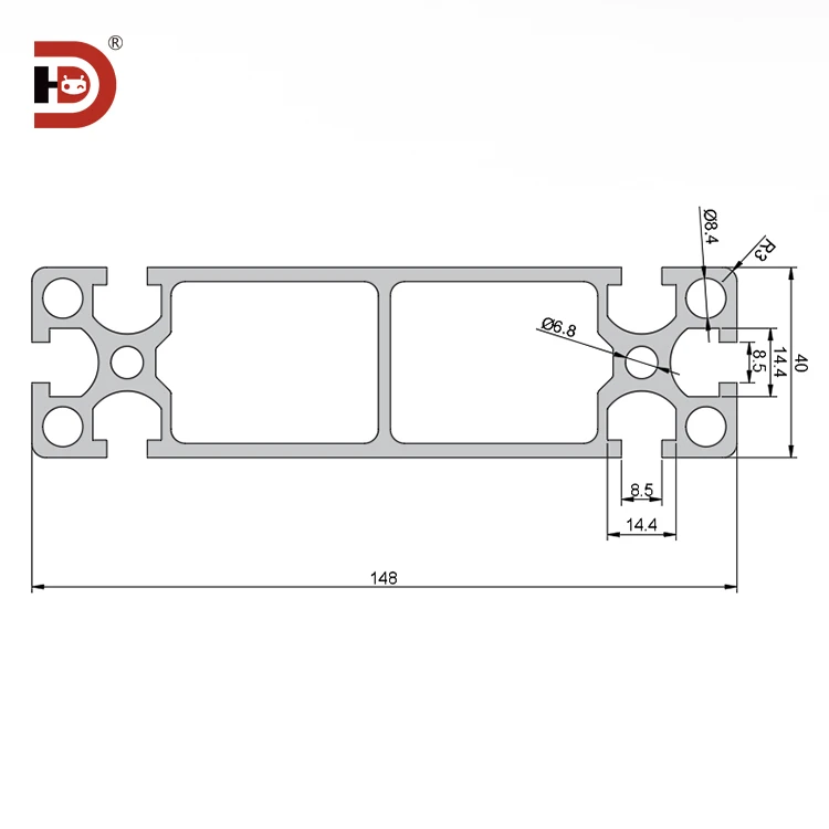 product 40148 industrial aluminum profiles are suitable for providing cutting and drilling services for assembly line equipment frames-3
