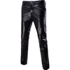 Black shiny glitter suit pants latex trousers