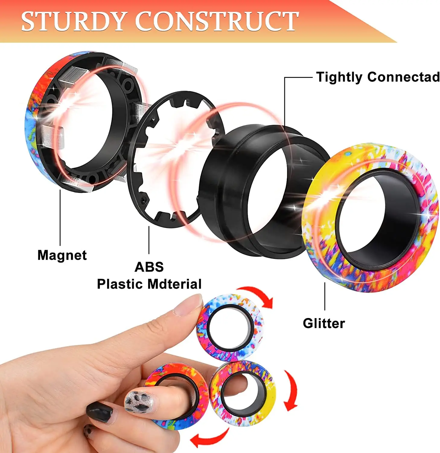 Fidget Ring Stress Relief Sensory Toy Spinner