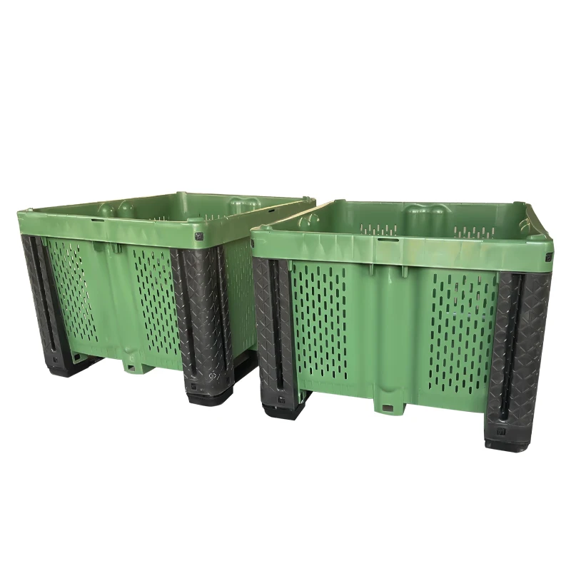 Heavy Duty Large Green Food Grade Waterproof Bulk Storage Logistics  Container Plastic Pallet Box