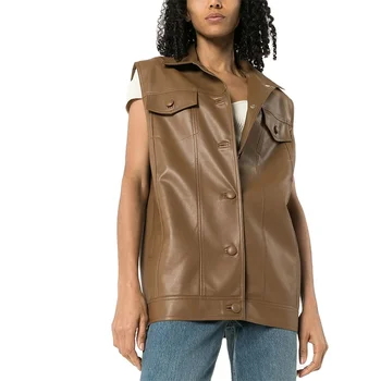 new women motorbike vests leather vests customized vests