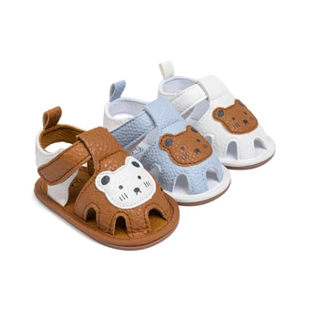 Low MOQ Custom-Designed Cute Animal Print Baby Sandals & Slippers Non-Slip Soles Baby Shoes Summer