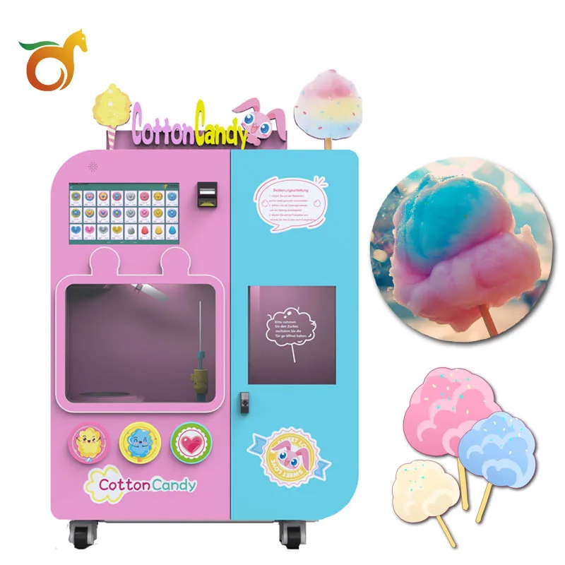 Red Rabbit Professional Custom Exclusive Brushless Motor burner Automatic Cotton Candy Vending Machine Manufacturer