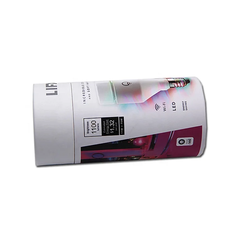 Custom Lamp Cardboard Paper Tube LED Light Bulb Box Packaging Design