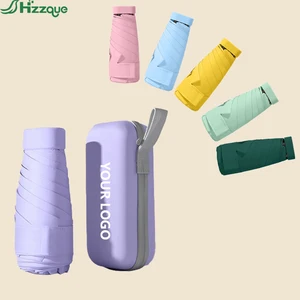Hot Sale Custom Logo UV Windproof Mini Pocket Umbrella for Office & School Use
