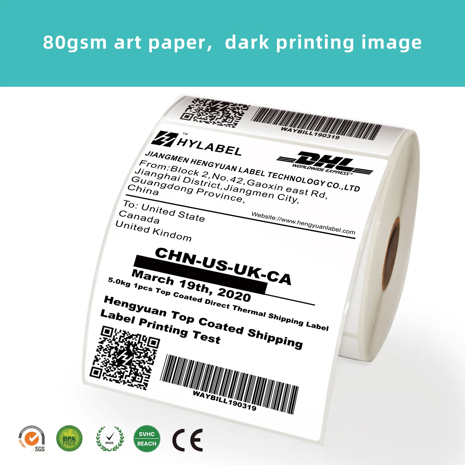Adhesive Paper Custom Stickers Roll Direct Thermal 4x6 Labels 100x150 Shipping Labels Printer Barcode Labels Roll