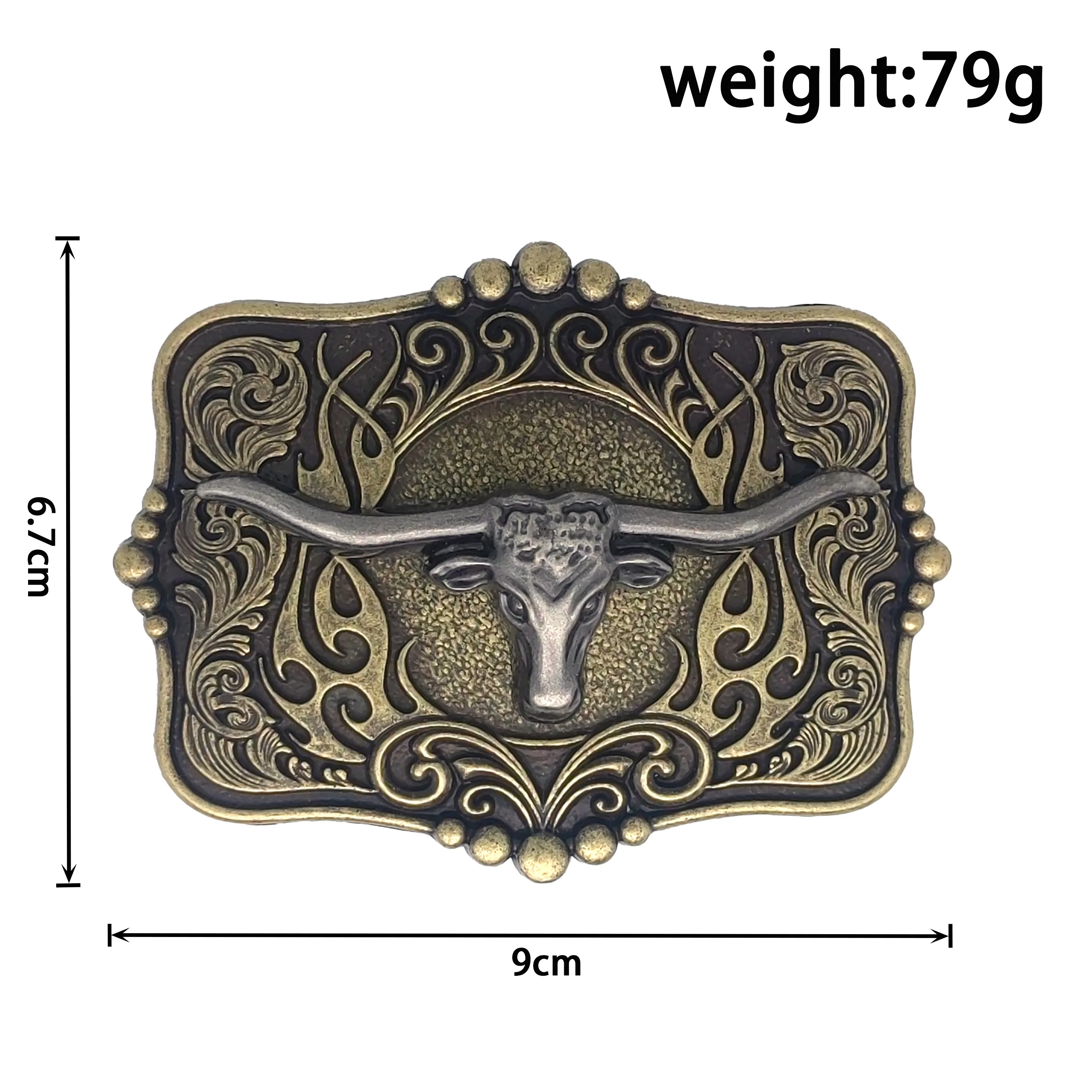 Fibbia Cintura Western Con Testa Di Toro 3D - Stile Cowboy Rodeo Per Un Look Originale