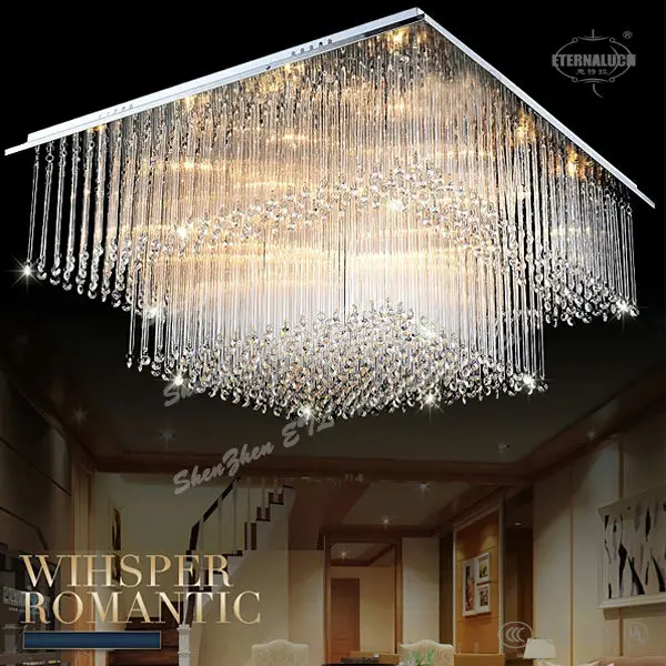 high quality hotel crystal ceiling chandelier lighting bedroom decor stainless steel light ETL60447