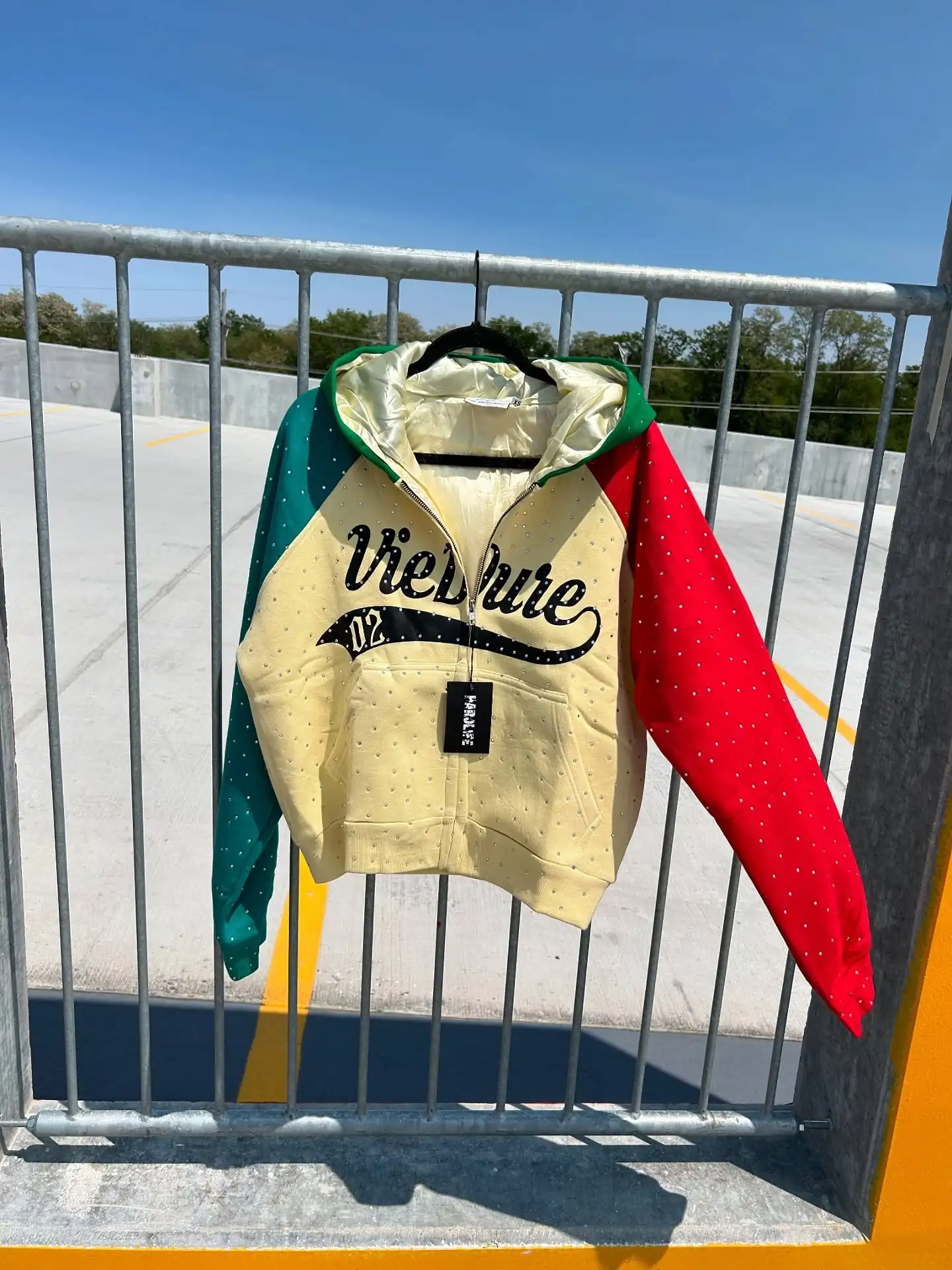 Custom Streetwear 500g French Terry Rhinestone Sun Faded Acid Wash Distressed Patch Embroidery Cropped Zip up Hoodie Men gallery 8