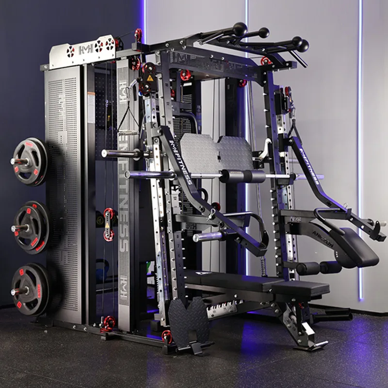 NEW Commercial Smith Machine With Storage | Multi-Functional Home Gym Equipment with Integrated Squat Rack and Cable Crossover