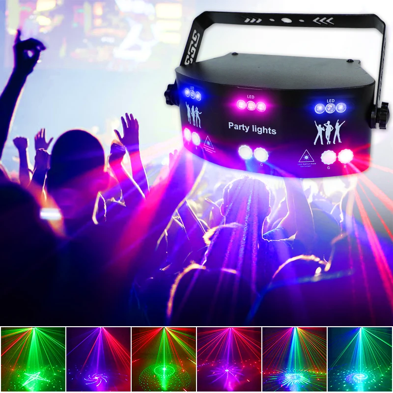 WUZSTAR New 7 Eyes Laser Discoteca Lamp RGBW Beam Projector Dj