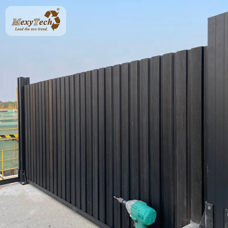 Patterned Commercial Vertical Slat Wall WPC Gates Garden Ideas Wood Plastic Composite Fence