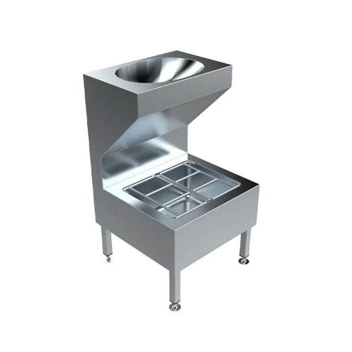 Modern Multipurpose Free Standing Hospital School 304 Stainless Steel Oval Bowl Hand Wash Sink Basin Commercial Janitorial