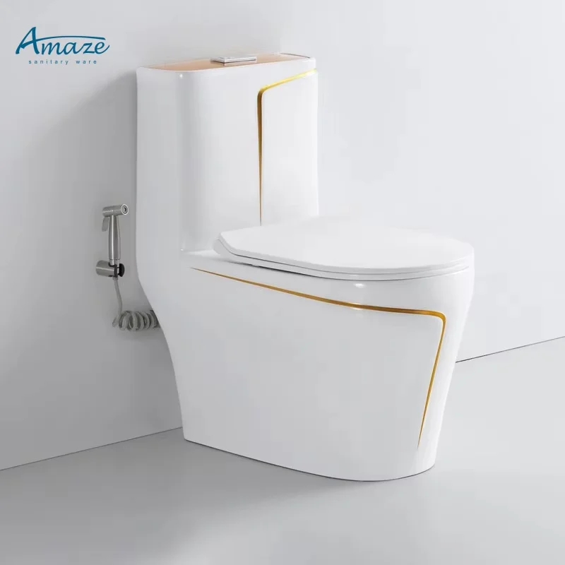 Modern luxury sanitary ware bathroom commode wc one piece water closet floor mounted ceramic toilet manufacture