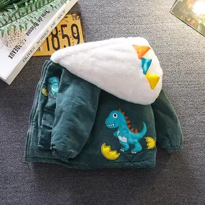 Customized Hooded Cotton-Filled Fleece-Lined Eco-Friendly Thick Winter Coat for Baby Toddler Handmade Clothes for Kids