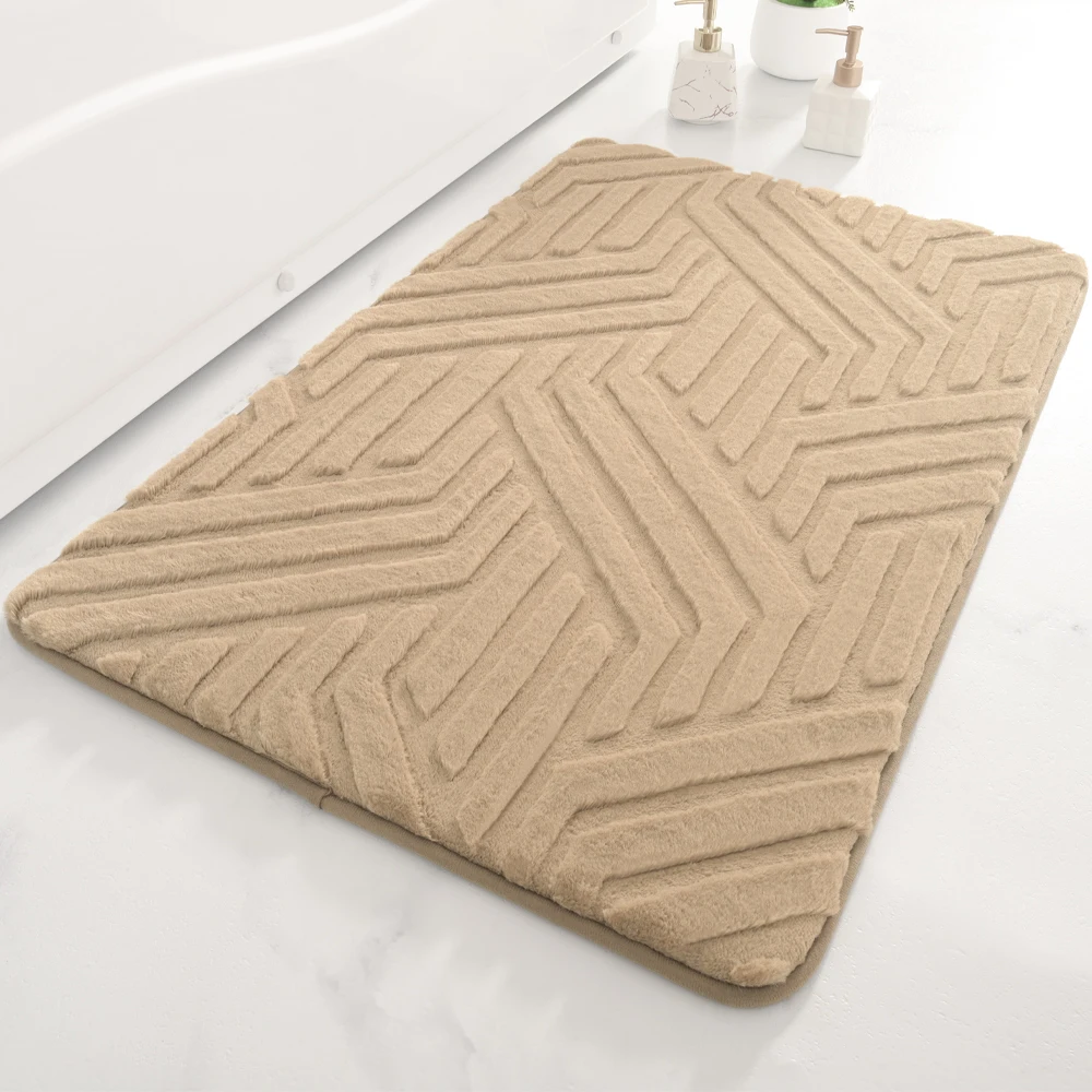  Custom Rug Bathroom Logo Non Slip Extra Absorbent Comfortable Shaggy Microfiber Memory Foam Bath Absorbent Mat