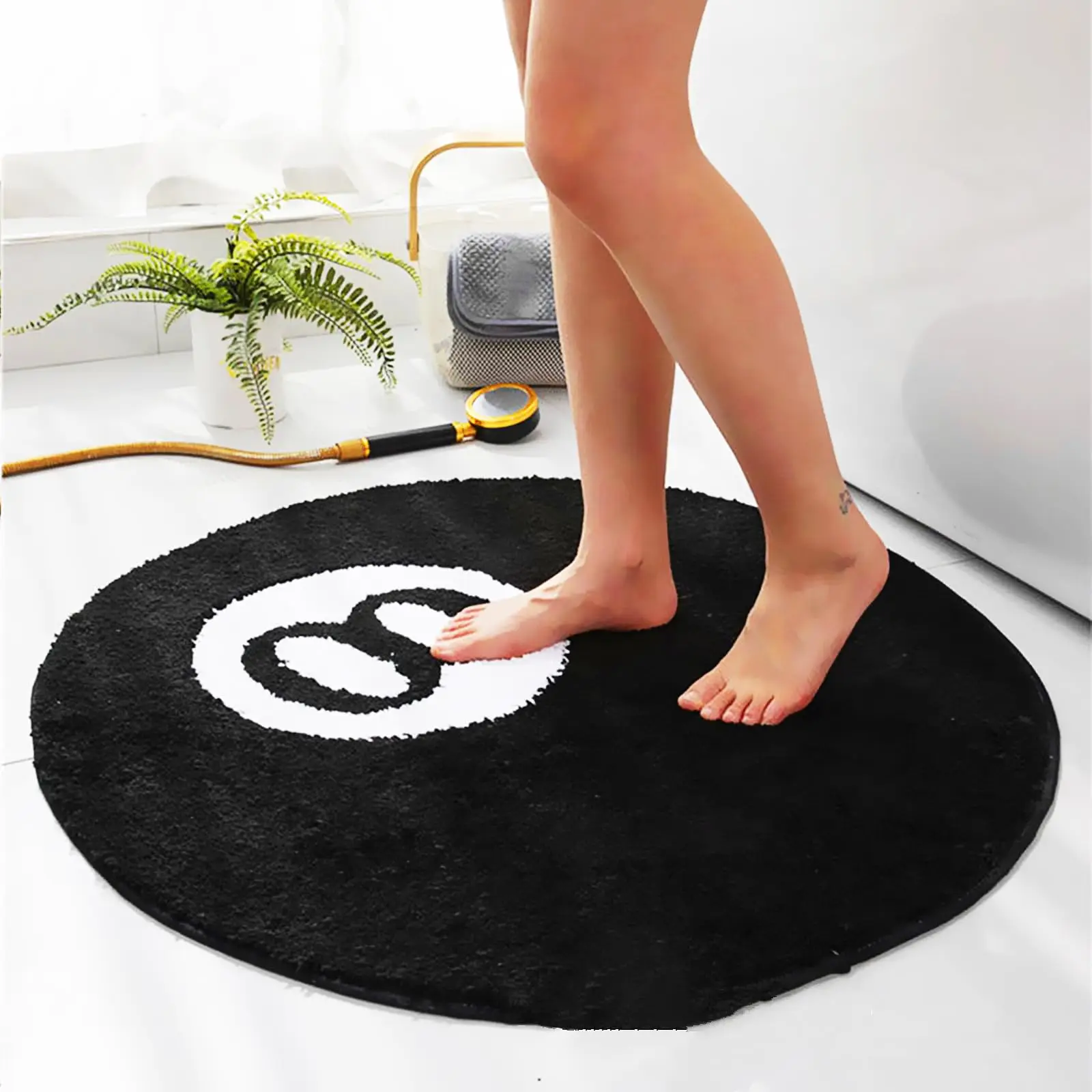 8 Ball Rug Shaggy Area Rug Bathroom Mat Floor Carpet Hypebeast