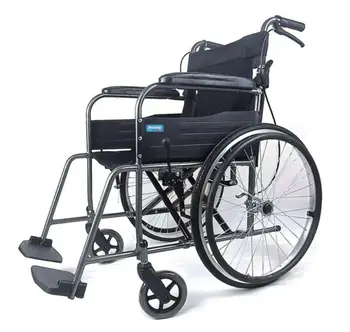 JS002 Factory direct selling high-quality thickened aluminum foldable back manual disabled wheelchair