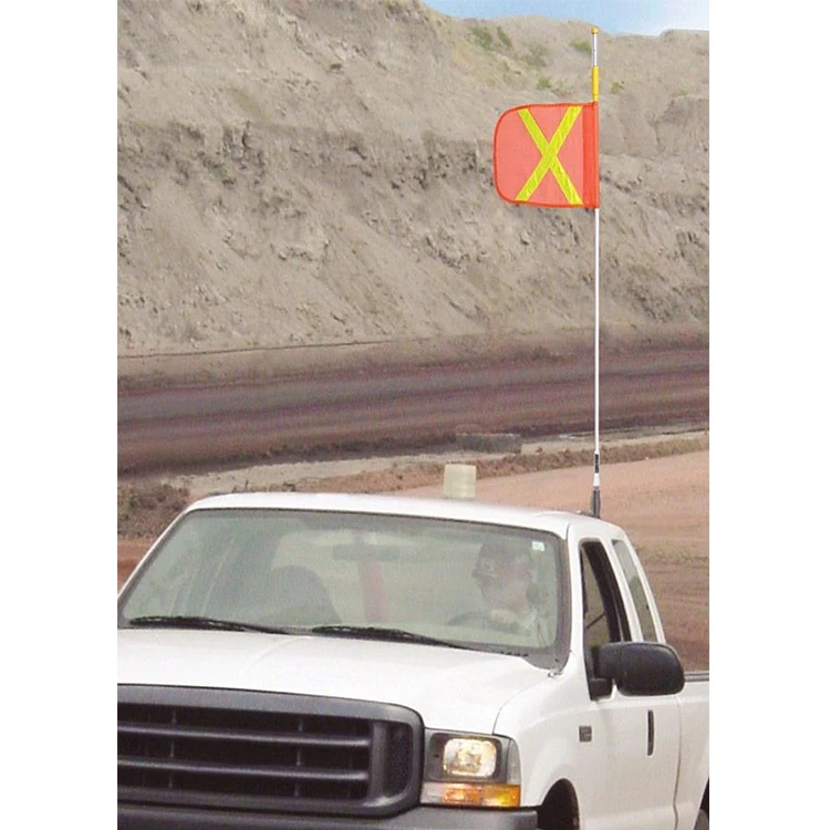 8 Ft/ 10ft / 12ft Spring Quick Release Mount Mine Heavy Duty Lighted Led Check Safety Mining Whips Flag Pole Kit Light