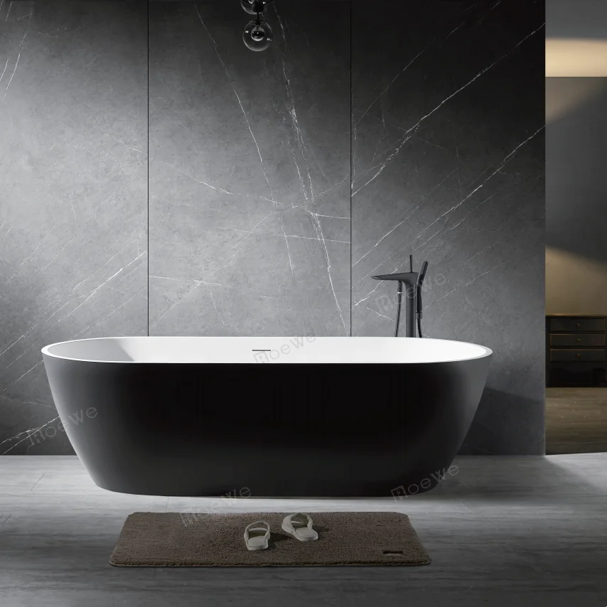 71inch Oval Shape Artificial Stone Bathtubs Solid Surface Freestanding Bathtub Resin Cast Stone Bath Tub Soaking Matt Tubs