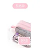 Double layered double window pencil case - pink