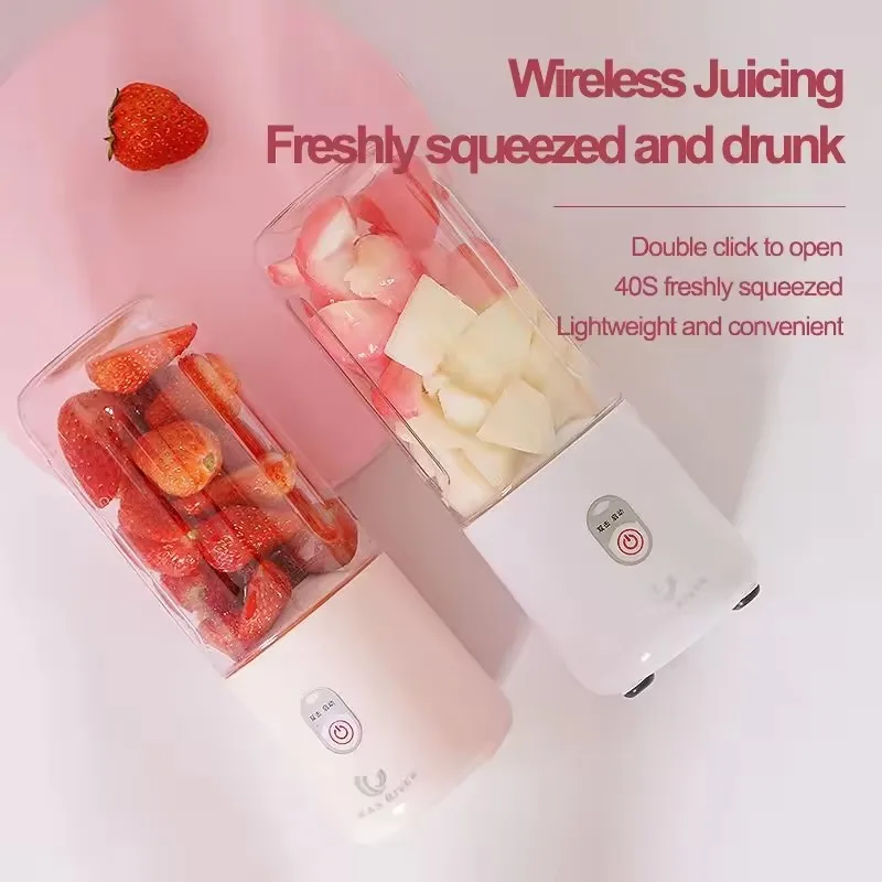 Portable 400ML Electric Juicer Blender Rechargeable Mini USB Juicer 6 Blades Smoothie Fruit Professor Wireless at Home
