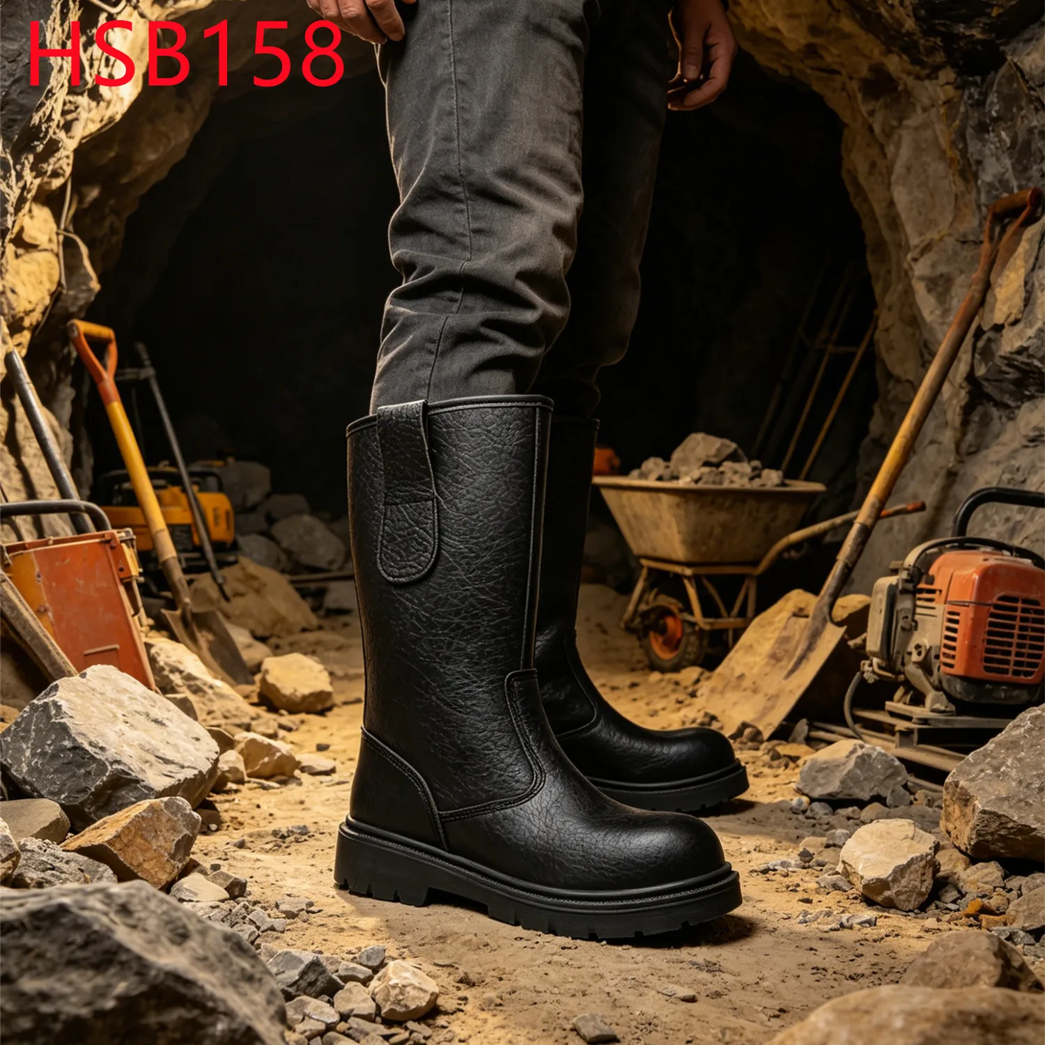 YYR,Wild Mineral Site Anti-acid&alkali Black/Brown Safety Shoes Mining Operation Warm Real Wool Linig Work Boots for Sale HSB158