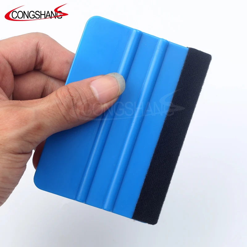 Vinyl Wrap Install Tool with Black Fabric Felt Car Wrapping Squeegee Scraper Plastic Squeegee