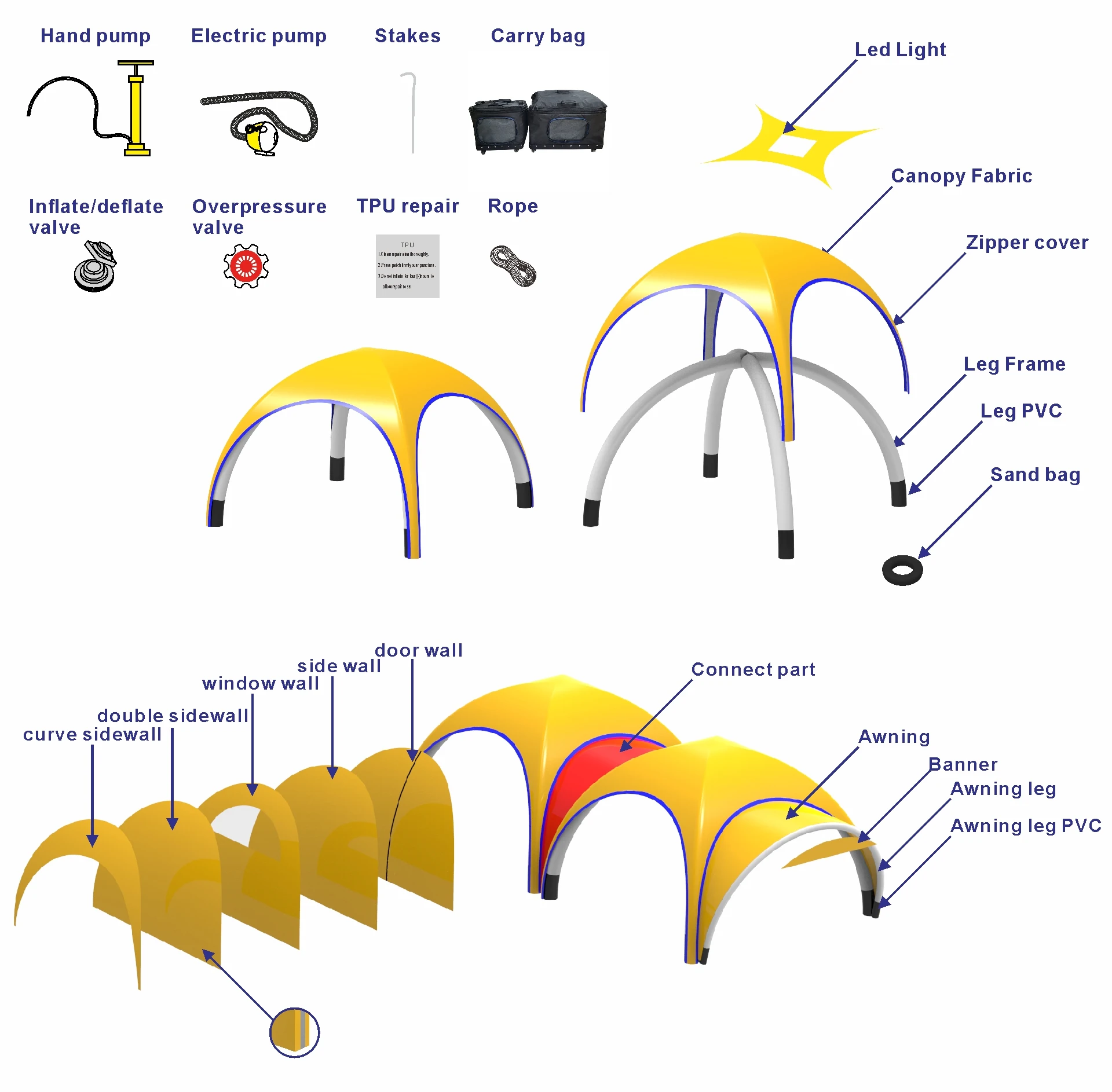 CATC Car Used Zelt Aufblasbar Inflatable Marquees Gazebo Canopy Sport Tents Trade Show Waterproof Advertising Tents