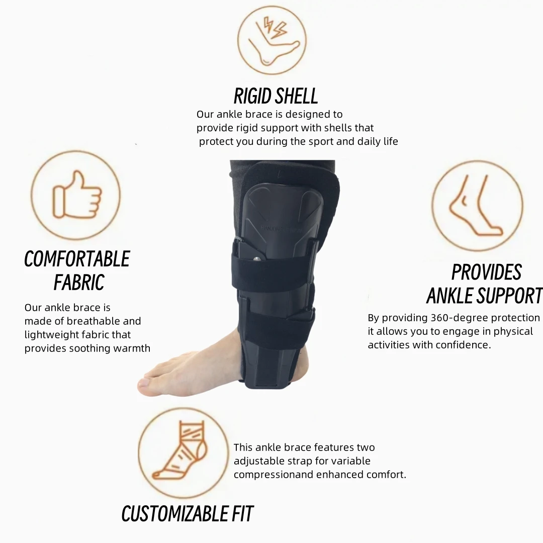 Adjustable Orthopedic Sprained protection Plastic Ankle Brace Support ...