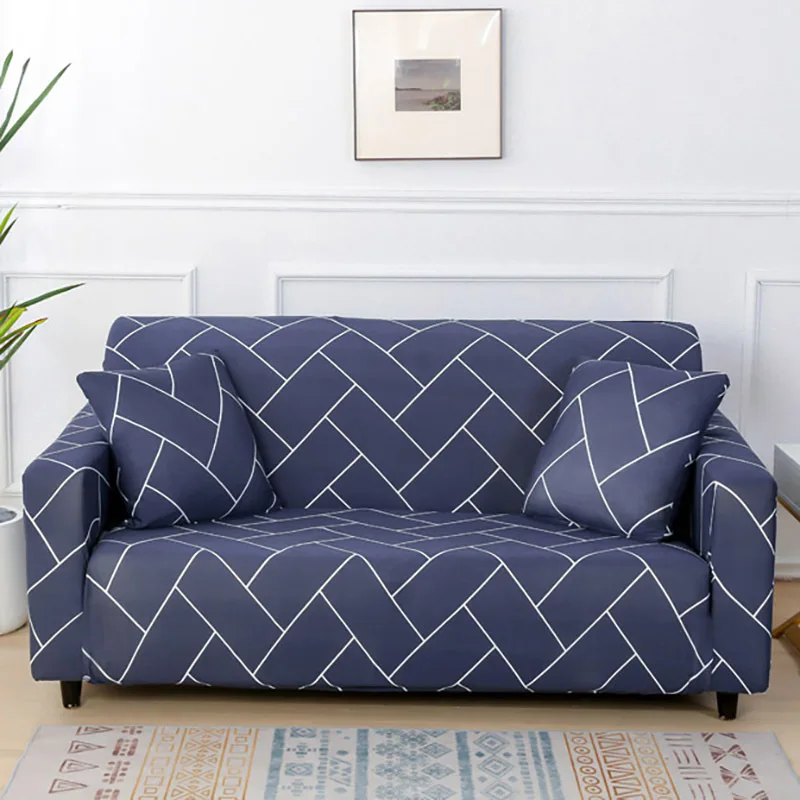 Wholesale Simple Triangle Printed Stretchable Sofa Cover Living Room Bedroom Hotel Office Sofa Cover
