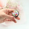 Wooden brooch-ye chu 7cm-bamboo style embroidered hoop-35mm dia