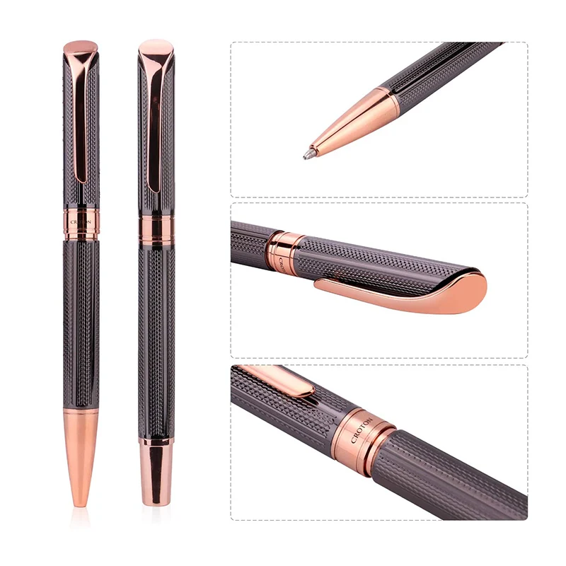Luxury Pen Gift Set Rose Gold High Grade Business Gift Set With Pu