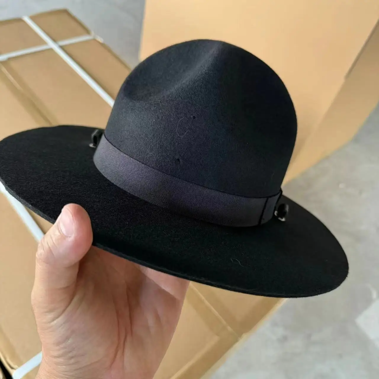 Color As Request Wool Felt Campaign Drill Sergeant Instructor Hat 4 Dent Forest Ranger Hat Adult Trooper Movie Theater Hat