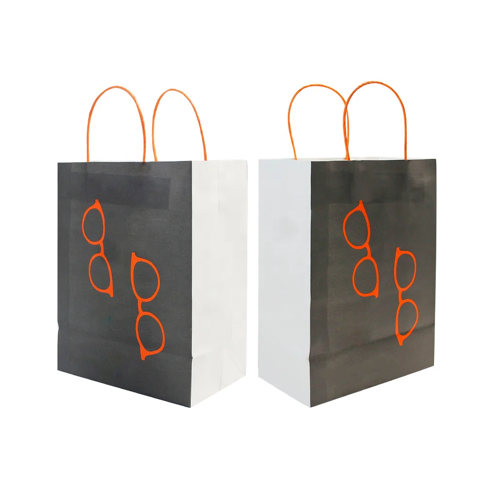 2023 Latest Fancy Design Packaging Gift Bags Luxury Your Own Logo Eyeglass Paper Bag With Handle for Spectacles Optical Shop