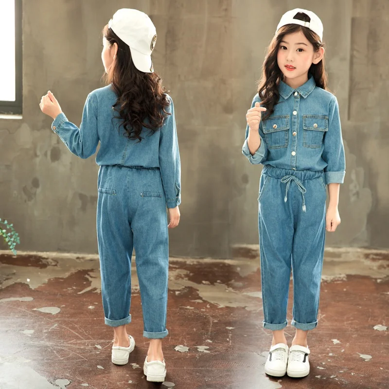 New Girls Boutique Outfits Teen Girls Clothes Childrens Clothing Suits Top  Demin Pants Suit Teenager Clothing Sets From Faithfulness, $25.13