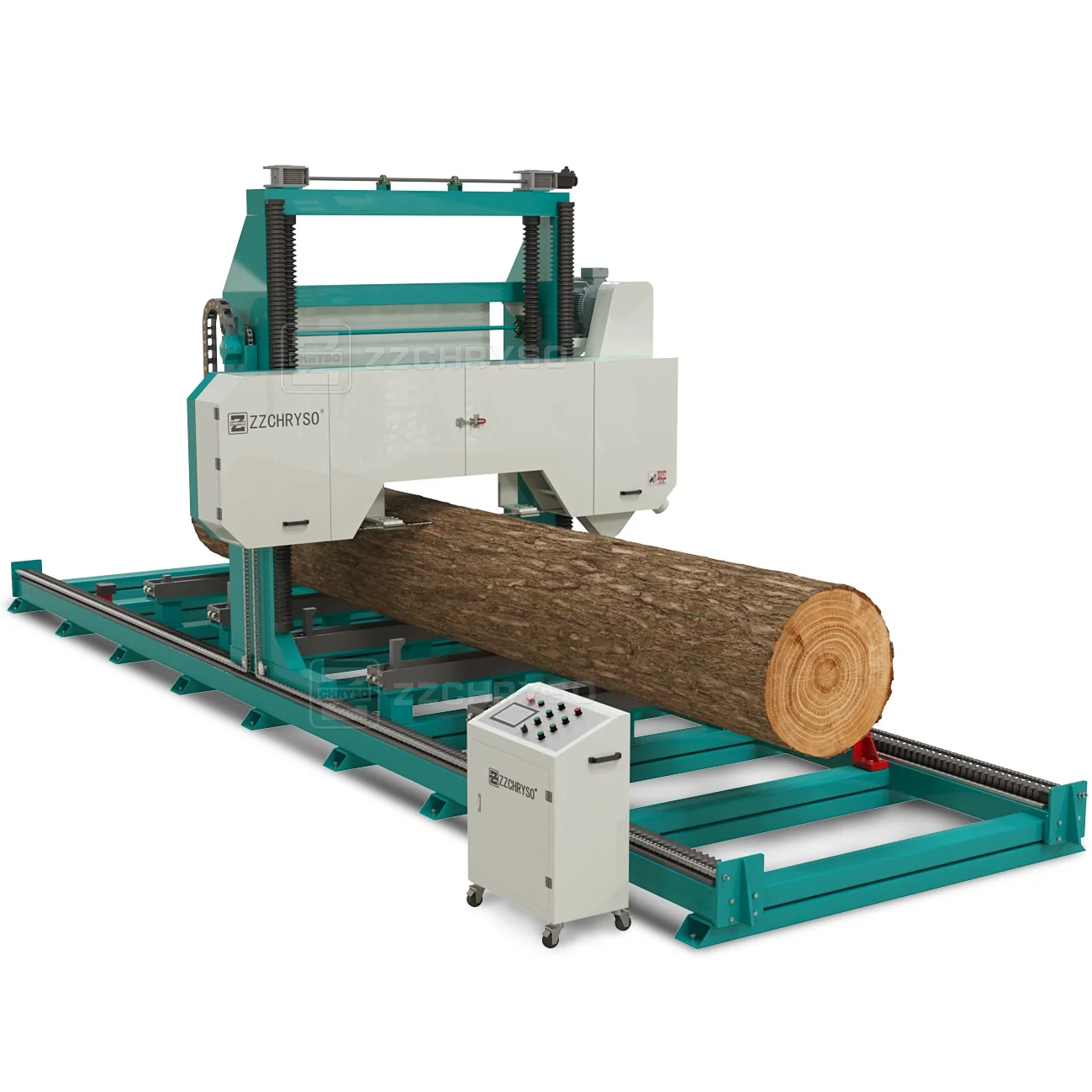 Wood Working Gantry-style Portable Easy to Move Dual-column Band Saw for Cutting Logs with Lift