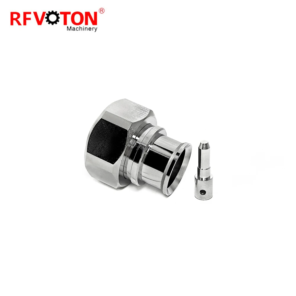 RF connector 4.3-10 type male pin straight solder for 1-2 super flexible RF coaxial cable plug details