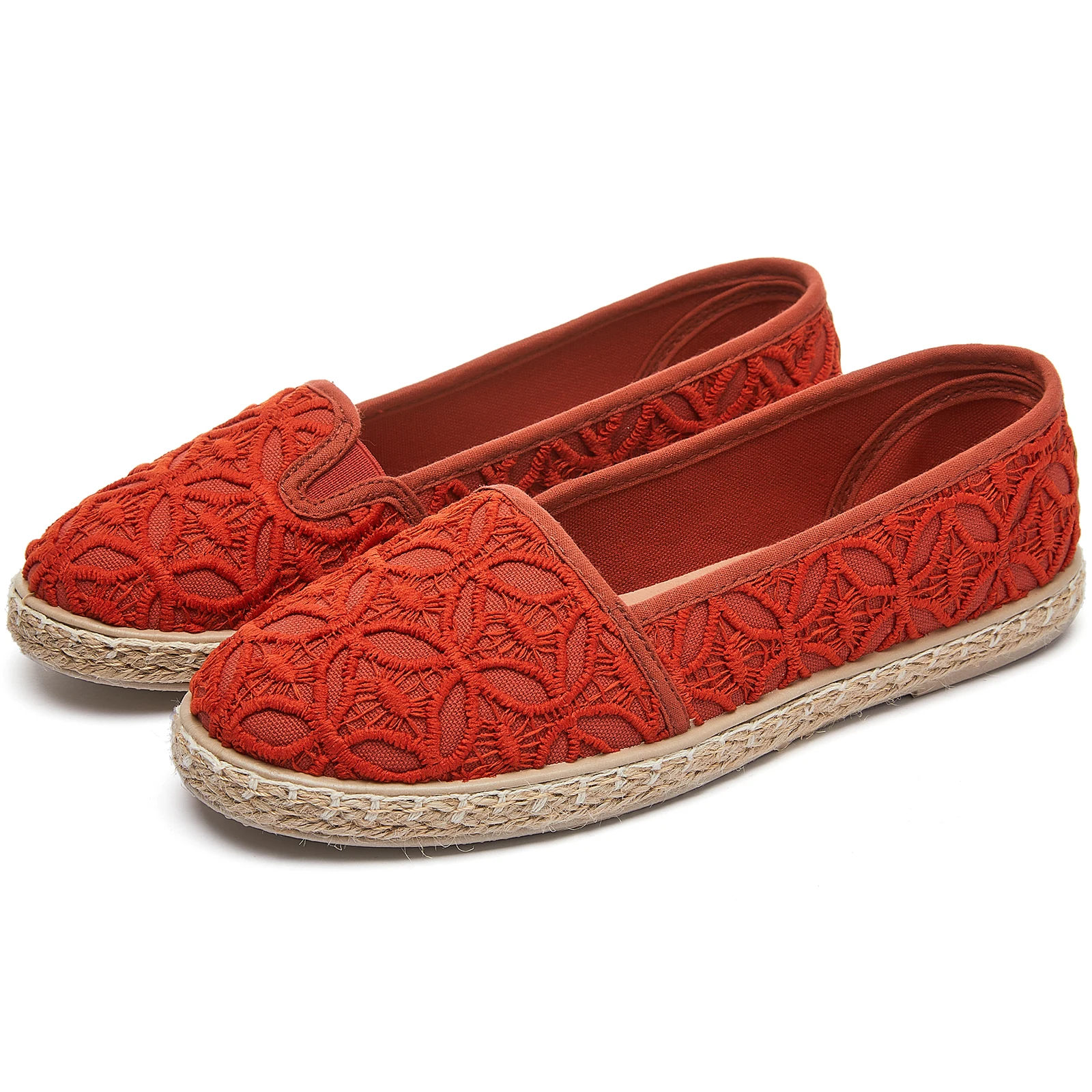 2024 Summer Wenzhou Factory Hand Made Loafers Fashion Espadrilles Shoes Women Flat Solid Color Casual Shoes Zapatos Mujeres
